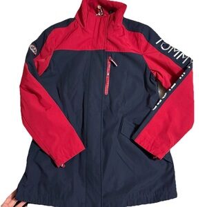 Tommy Hilfiger Woman’s Red and Navy Jacket with Waist Cinching